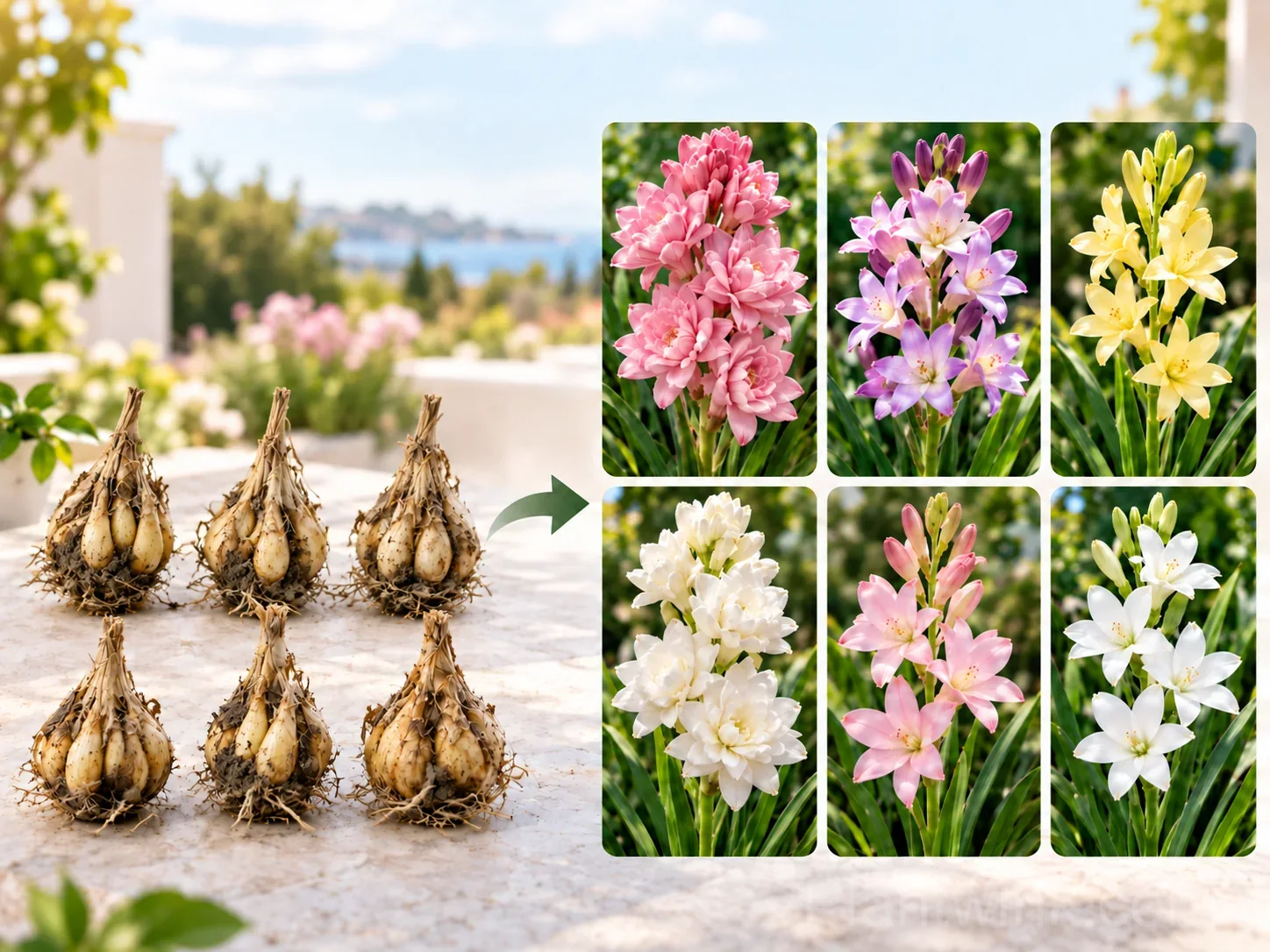 Fragrant Tuberose Bulbs – 6 Beautiful Varieties in One Collection detail