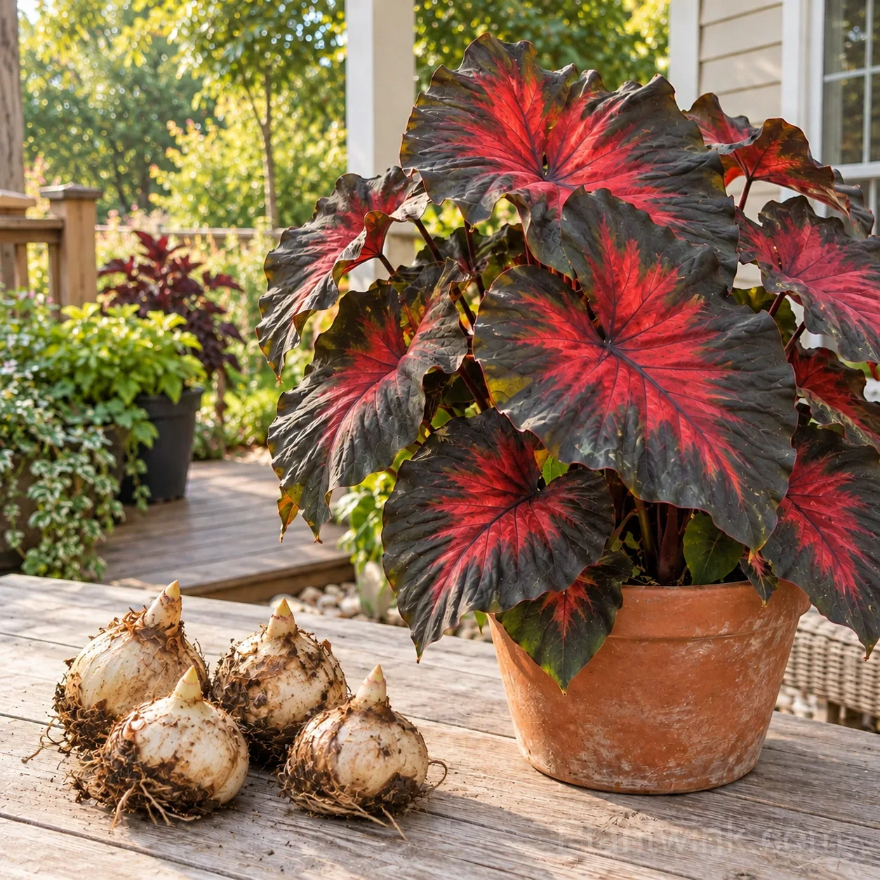 9 Rare Caladium Bulbs – Stunning Colorful Varieties detail